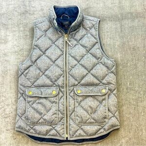 J. Crew Gray Quilted Vest Size S